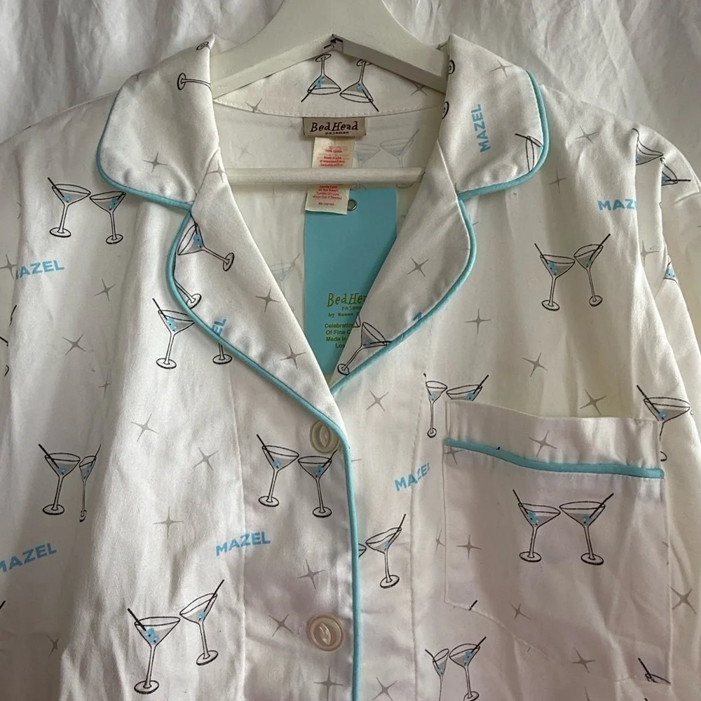 Bed head Espresso Martini Long Sleeve Classic Long Pajama Top Size Medium NEW